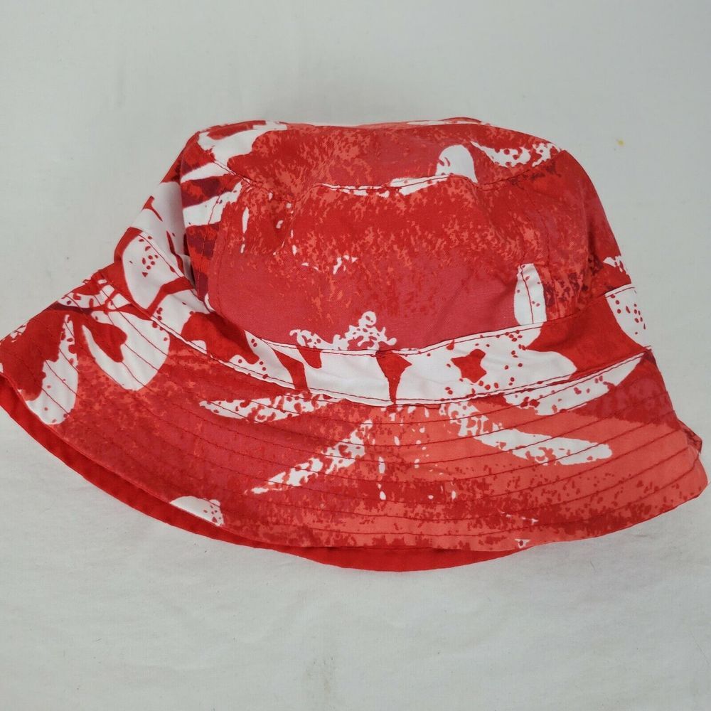 Red Floral Baby Summer Bucket Hat Reversible 6-12M‎